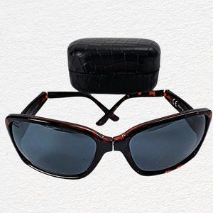 Lori Greiner Neox Folding Sunglasses Brown Tortoise Brown Travel Case NWOT